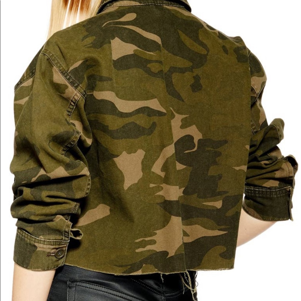 Top shop camouflage cropped jacket